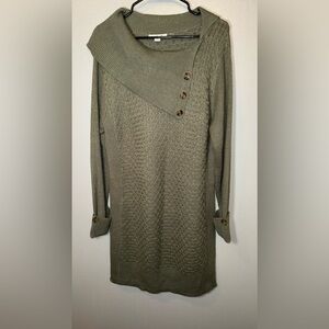 Simply Noelle Olive Green Sweater Dress NWOT